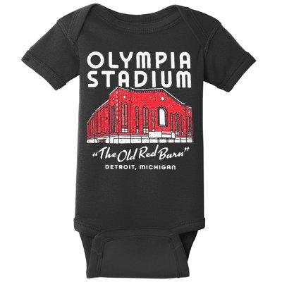 Olympia Stadium The Old Red Burn Detroit Michigan Baby Bodysuit