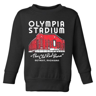 Olympia Stadium The Old Red Burn Detroit Michigan Toddler Sweatshirt