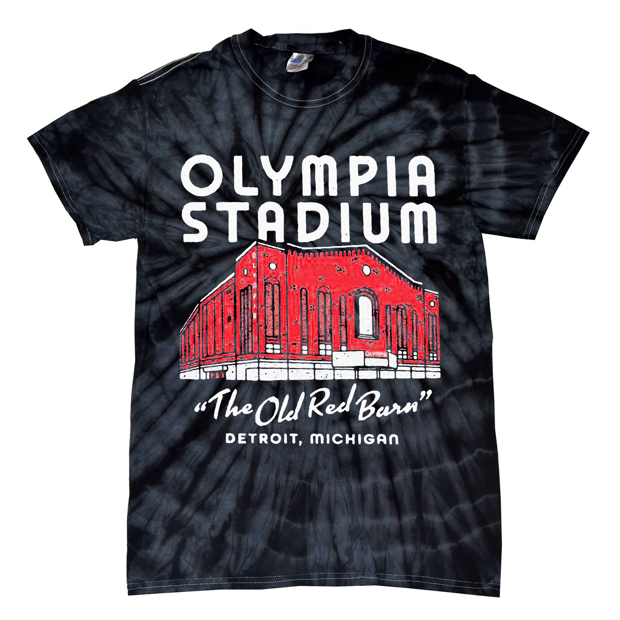Olympia Stadium The Old Red Burn Detroit Michigan Tie-Dye T-Shirt