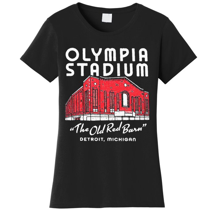 Olympia Stadium The Old Red Burn Detroit Michigan Women's T-Shirt