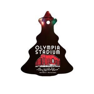 Olympia Stadium The Old Red Burn Detroit Michigan Ceramic Tree Ornament