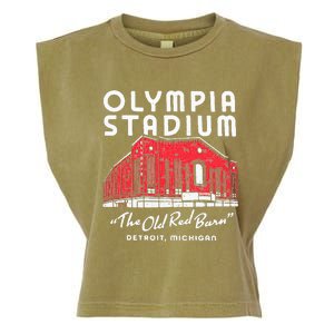 Olympia Stadium The Old Red Burn Detroit Michigan Garment-Dyed Women's Muscle Tee