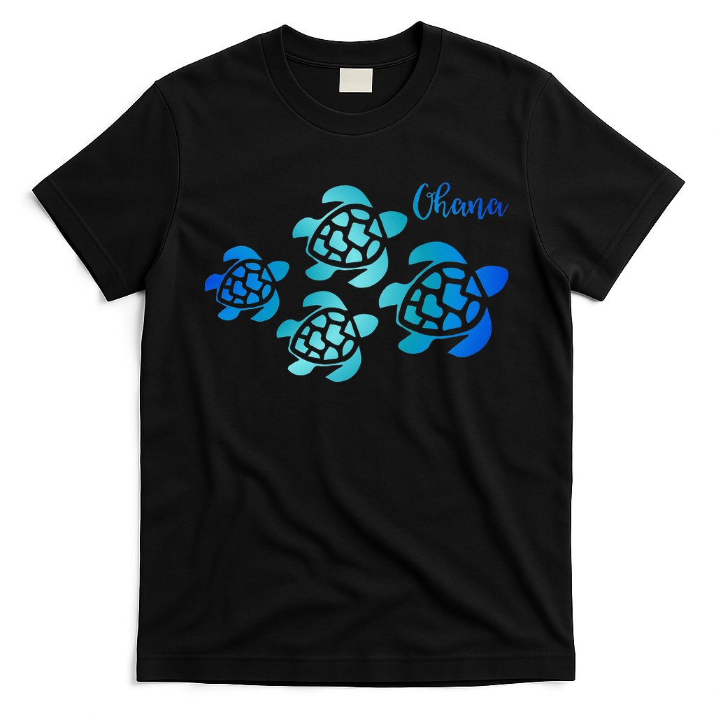 Ohana Sea Turtle Family Hawaii Vacation Tropical Hawaiian T-Shirt