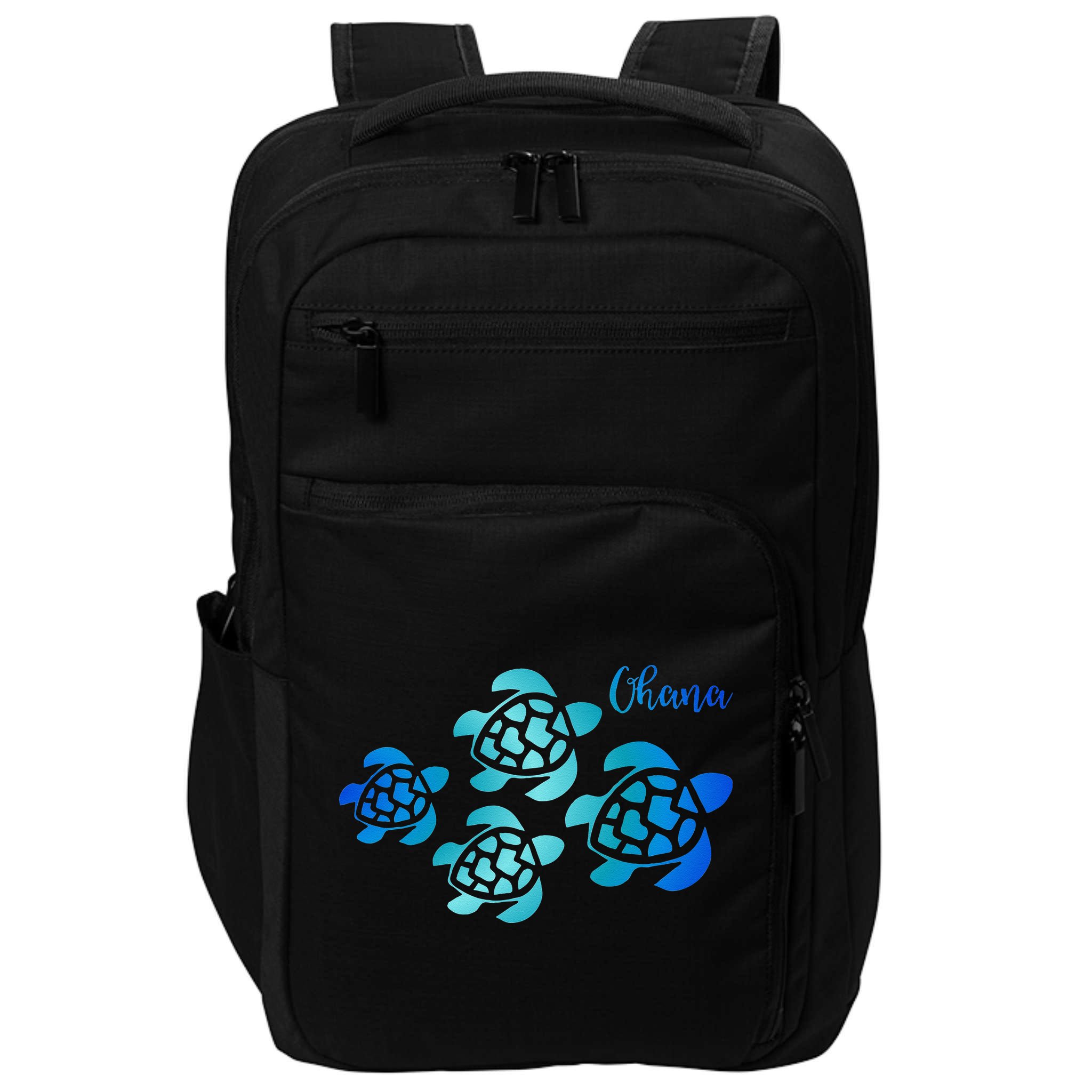 Ohana Sea Turtle Family Hawaii Vacation Tropical Hawaiian Impact Tech Backpack