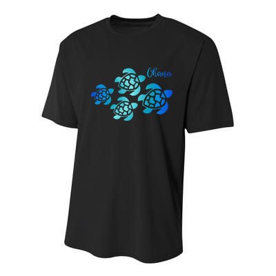 Ohana Sea Turtle Family Hawaii Vacation Tropical Hawaiian Youth Performance Sprint T-Shirt