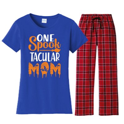 One Spook Tacular Mom Funny Spooky Mom Gift Women's Flannel Pajama Set