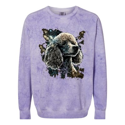 Outer Space Toy Poodle On Galaxy Astronaut Poodle Gift Colorblast Crewneck Sweatshirt