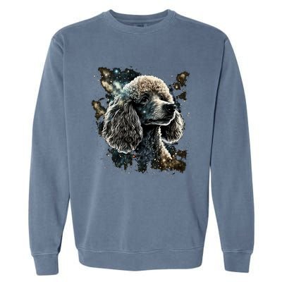 Outer Space Toy Poodle On Galaxy Astronaut Poodle Gift Garment-Dyed Sweatshirt