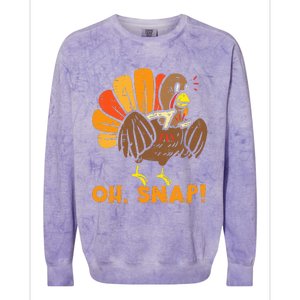 Oh Snap Turkey Wishbone Funny Thanksgiving Family Colorblast Crewneck Sweatshirt