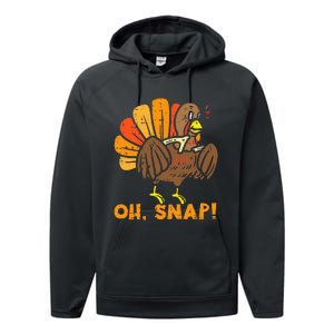 Oh Snap Turkey Wishbone Funny Thanksgiving Family Performance Fleece Hoodie