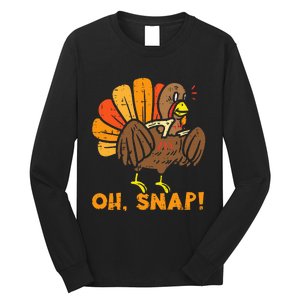 Oh Snap Turkey Wishbone Funny Thanksgiving Family Long Sleeve Shirt