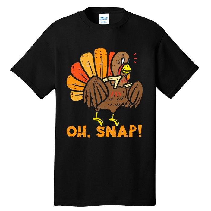 Oh Snap Turkey Wishbone Funny Thanksgiving Family Tall T-Shirt