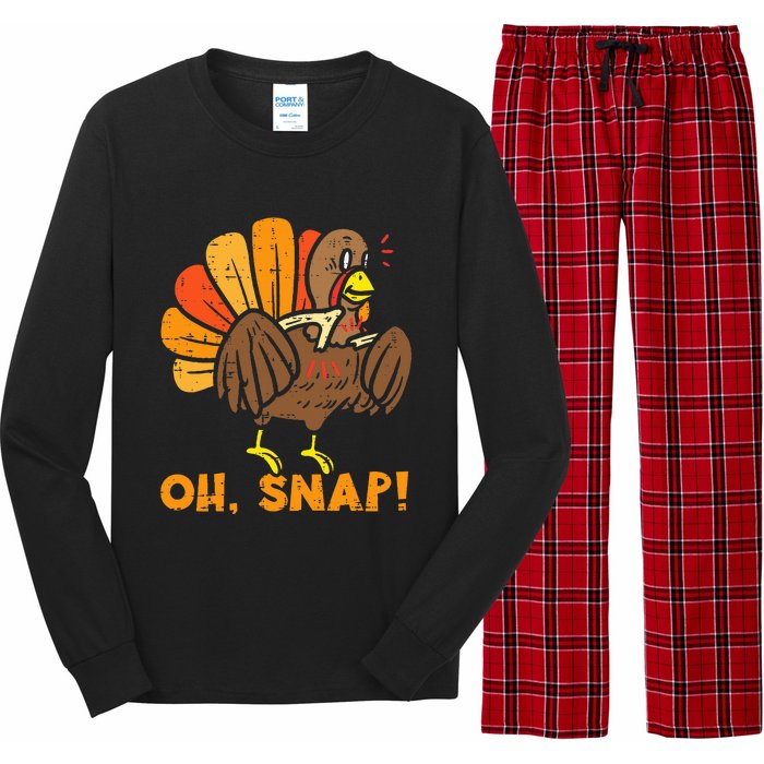 Oh Snap Turkey Wishbone Funny Thanksgiving Family Long Sleeve Pajama Set