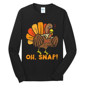 Oh Snap Turkey Wishbone Funny Thanksgiving Family Tall Long Sleeve T-Shirt