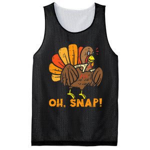 Oh Snap Turkey Wishbone Funny Thanksgiving Family Mesh Reversible Basketball Jersey Tank