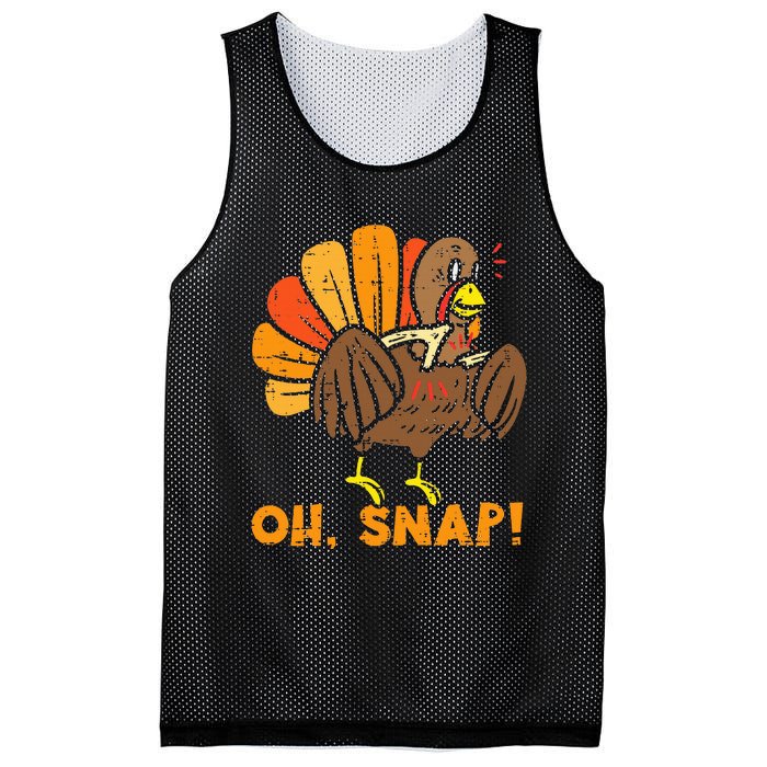 Oh Snap Turkey Wishbone Funny Thanksgiving Family Mesh Reversible Basketball Jersey Tank