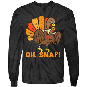 Oh Snap Turkey Wishbone Funny Thanksgiving Family Tie-Dye Long Sleeve Shirt