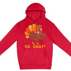 Oh Snap Turkey Wishbone Funny Thanksgiving Family Premium Pullover Hoodie