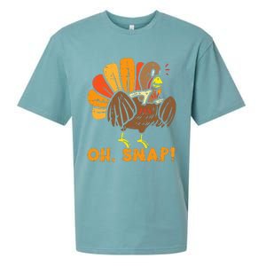 Oh Snap Turkey Wishbone Funny Thanksgiving Family Sueded Cloud Jersey T-Shirt