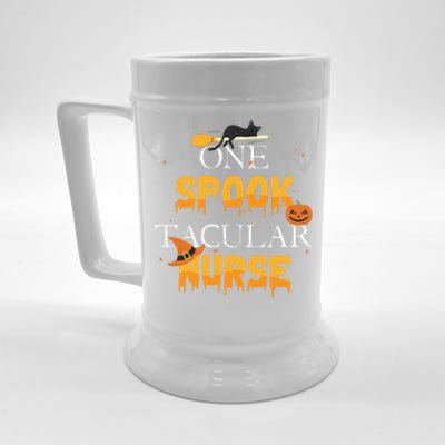 One Spook Tacular Nurse Spooky Halloween Holiday Gift Beer Stein