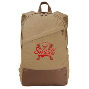 Oklahoma Softball Team Retro Softball Fan Cotton Canvas Backpack