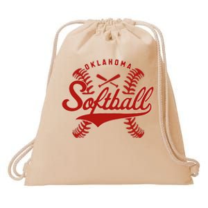 Oklahoma Softball Team Retro Softball Fan Drawstring Bag