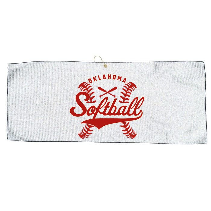 Oklahoma Softball Team Retro Softball Fan Large Microfiber Waffle Golf Towel