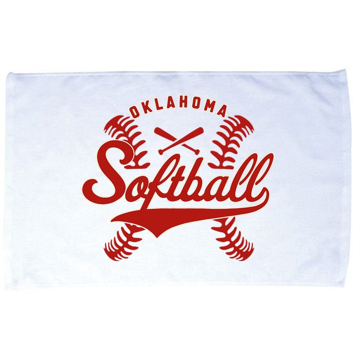 Oklahoma Softball Team Retro Softball Fan Microfiber Hand Towel