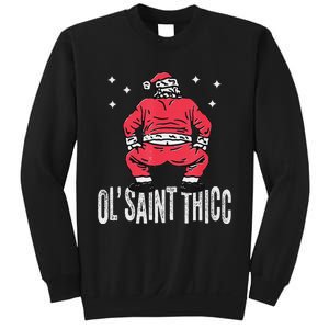 Ol Saint Thicc Christmas Funny Slutty Santa Christmas Sweatshirt