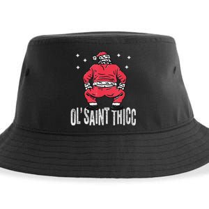 Ol Saint Thicc Christmas Funny Slutty Santa Christmas Sustainable Bucket Hat