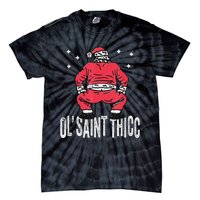 Ol Saint Thicc Christmas Funny Slutty Santa Christmas Tie-Dye T-Shirt