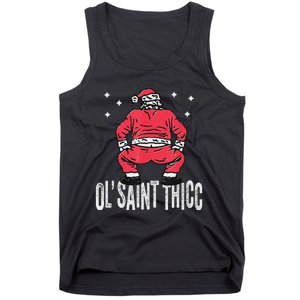 Ol Saint Thicc Christmas Funny Slutty Santa Christmas Tank Top