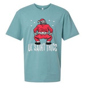 Ol Saint Thicc Christmas Funny Slutty Santa Christmas Sueded Cloud Jersey T-Shirt