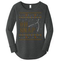 Oh Snap Turkey Wish Bone Ugly Sweater Thanksgiving Women's Perfect Tri Tunic Long Sleeve Shirt