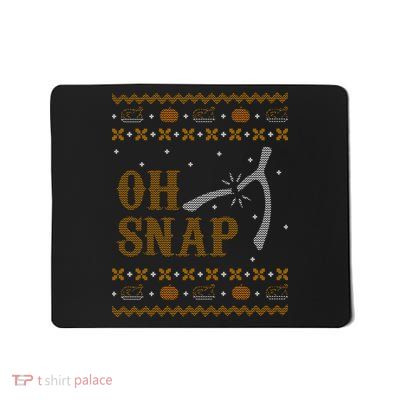 Oh Snap Turkey Wish Bone Ugly Sweater Thanksgiving Mousepad