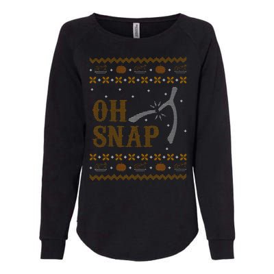 Oh Snap Turkey Wish Bone Ugly Sweater Thanksgiving Womens California Wash Sweatshirt