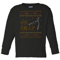 Oh Snap Turkey Wish Bone Ugly Sweater Thanksgiving Toddler Long Sleeve Shirt