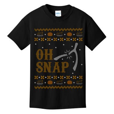 Oh Snap Turkey Wish Bone Ugly Sweater Thanksgiving Kids T-Shirt