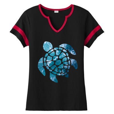 Ocean Sea Turtle Classic Ladies Halftime Notch Neck Tee