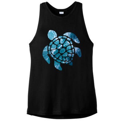 Ocean Sea Turtle Classic Ladies PosiCharge Tri-Blend Wicking Tank