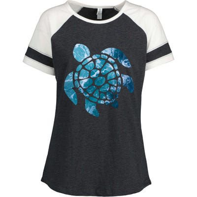 Ocean Sea Turtle Classic Enza Ladies Jersey Colorblock Tee