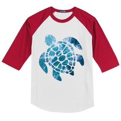 Ocean Sea Turtle Classic Kids Colorblock Raglan Jersey