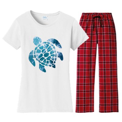 Ocean Sea Turtle Classic Women's Flannel Pajama Set