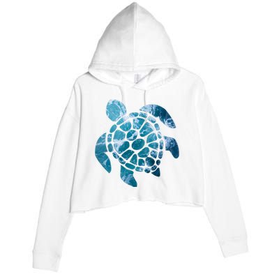 Ocean Sea Turtle Classic Crop Fleece Hoodie