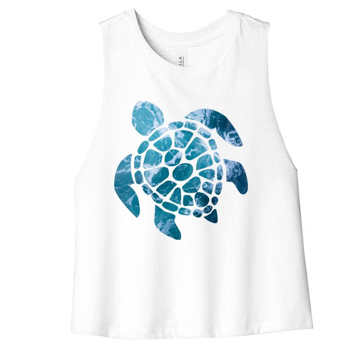 Ocean Sea Turtle Classic Women's Racerback Cropped Tank