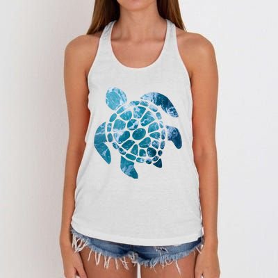 Ocean Sea Turtle Classic Women's Knotted Racerback Tank