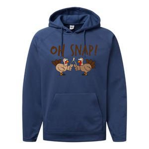 Oh Snap Turkey Day Funny Night Of Thanksgiving Gift Performance Fleece Hoodie