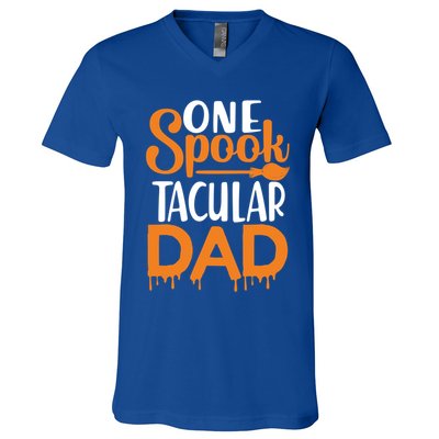 One Spook Tacular Dad Funny Spooky Dad Gift V-Neck T-Shirt