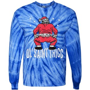 Ol Saint Thicc Christmas Tie-Dye Long Sleeve Shirt