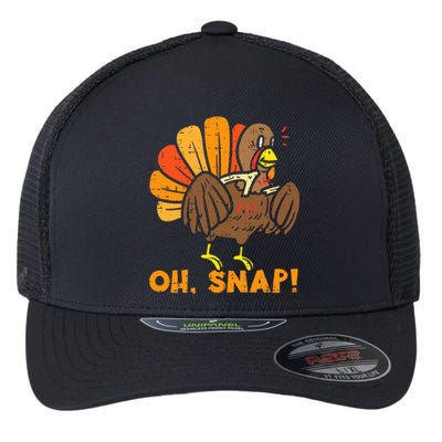 Oh Snap Turkey Wishbone Funny Thanksgiving Family Flexfit Unipanel Trucker Cap